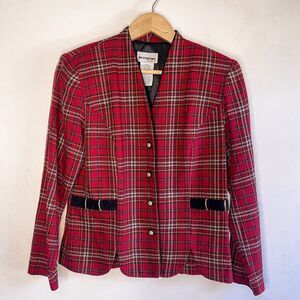 Vintage Perceptions Tartan Plaid Blazer Size 6